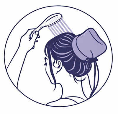 Nur die Kopfhaut waschen – die Längen bleiben 100 % trocken.